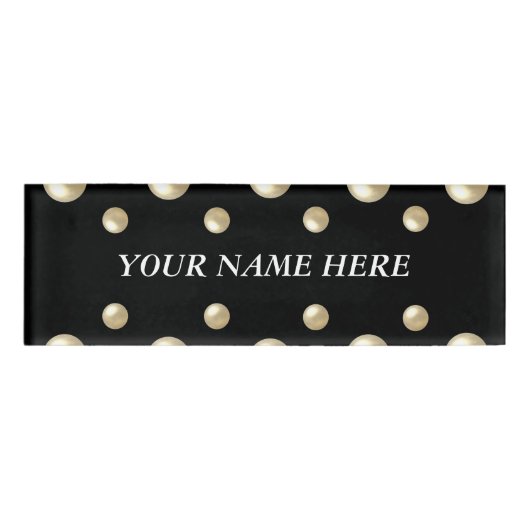 Pearls op Black Velvet Naambadge (Voorkant)