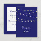 Pearls op Indigo RSVP Kaartje (Voorkant / Achterkant)