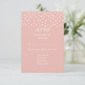 Pearls op Roos Gold Wedding RSVP Kaartje (Staand voorkant)