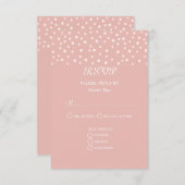 Pearls op Roos Gold Wedding RSVP Kaartje (Voorkant / Achterkant)