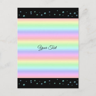Pearls op zwart en regenboog briefkaart
