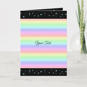 Pearls op zwart en regenboog notitiekaartje