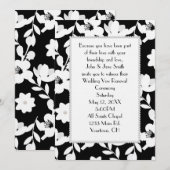 Pearls op zwarte en witte bloemen kaart (Voorkant / Achterkant)