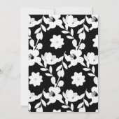 Pearls op zwarte en witte bloemen kaart (Achterkant)