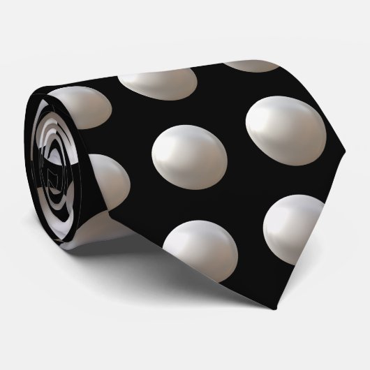 Pearls op zwarte Stropdas (Opgerold)