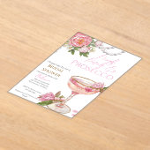 Pearls, Petals & Prosecco Bridal Shower Invitation Acryl Uitnodigingen (Laagn)