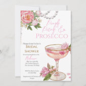 Pearls, Petals & Prosecco Bridal Shower Invitation Kaart (Voorkant)