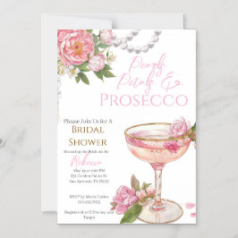 Pearls, Petals & Prosecco Bridal Shower Invitation Magnetische Uitnodiging