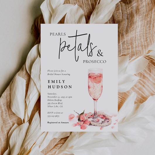 Pearls Petals & Prosecco Vrijgezellenfeest Kaart