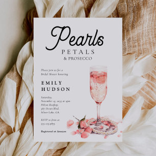 Pearls Petals & Prosecco Vrijgezellenfeest Kaart