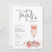 Pearls Petals & Prosecco Vrijgezellenfeest Kaart (Voorkant)