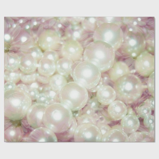 Pearls Pink Daisy Cadeaupapier (Vlak)