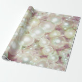 Pearls Pink Daisy Cadeaupapier (Uitgerold)