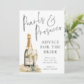 Pearls Prosecco Advies Vrijgezellenfeest Game Kaar Kaart (Staand voorkant)