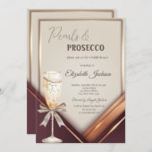 Pearls Prosecco Bow Lijst Kaart (Voorkant / Achterkant)
