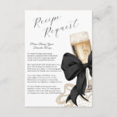 Pearls & Prosecco Bridal Recipe Black Bow Informatiekaartje (Voorkant)