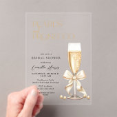 Pearls & Prosecco Bridal Shower Acryl Uitnodigingen (Insitu (Draagbaar))