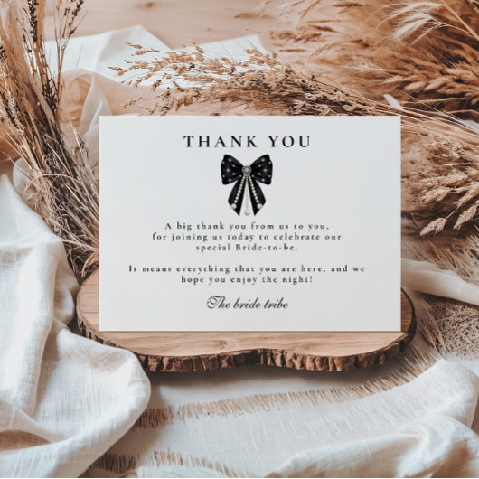 Pearls & Prosecco Bridal Shower Bedankkaart