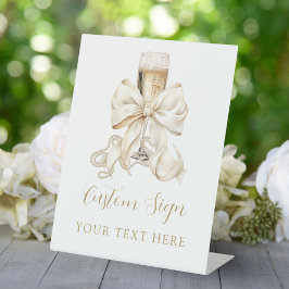 Pearls & Prosecco Bridal Shower Custom Sign Reclamebord Met Voetstuk