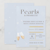 Pearls & Prosecco Bridal Shower Invitation Kaart (Voorkant / Achterkant)