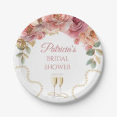 Pearls & Prosecco Bridal Shower Papieren Bordje (Voorkant)