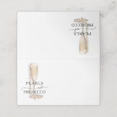 Pearls & Prosecco Bridal Shower Plaatskaartje (Buitenkant ongevouwen)