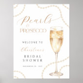 Pearls Prosecco Bridal Shower Poster Sign Digital (Voorkant)