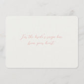 Pearls & Prosecco Bridal Shower Recipe Card Informatiekaartje (Achterkant)