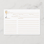 Pearls & Prosecco Bridal Shower Recipe Card Informatiekaartje (Voorkant)