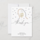 Pearls & Prosecco - dank u vrijgezellenfeest Bedankkaart (Voorkant)