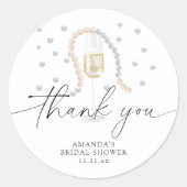 Pearls & Prosecco - dank u vrijgezellenfeest Ronde Sticker (Voorkant)