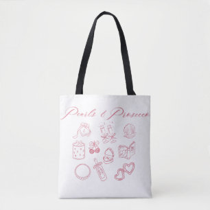 Pearls & Prosecco Design   Meisjesachtige Roze Mei Tote Bag
