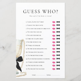 Pearls Prosecco He did She did Bridal Shower Game