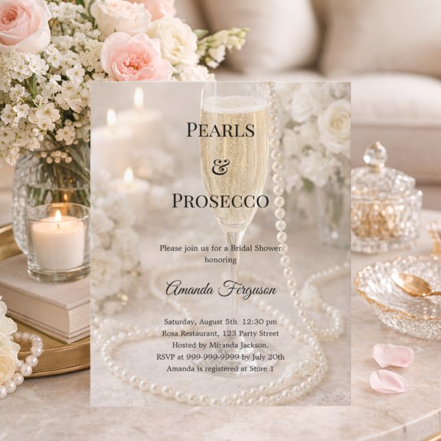 Pearls Prosecco luxury Bridal Shower invitation (Creator heeft geüpload)
