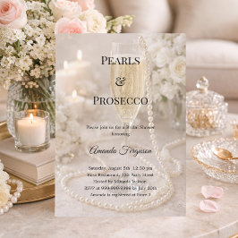 Pearls Prosecco luxury Bridal Shower Kaart