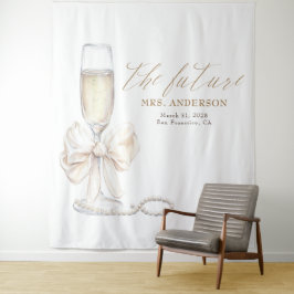 Pearls & Prosecco Mrs Photo Prop Backdrop Wandkleed