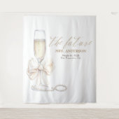Pearls & Prosecco Mrs Photo Prop Backdrop Wandkleed (Voorkant)