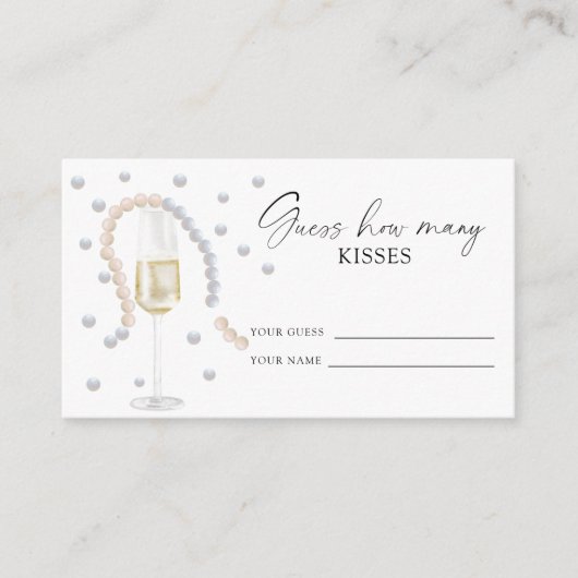 Pearls & Prosecco - raad eens hoeveel kussen Informatiekaartje (Voorkant)