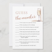 Pearls & Prosecco Raad het nummer bruidsspel Kaart (Voorkant)