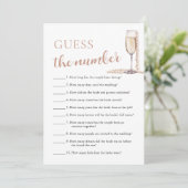 Pearls & Prosecco Raad het nummer bruidsspel Kaart (Staand voorkant)