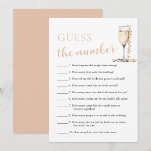 Pearls & Prosecco Raad het nummer bruidsspel Kaart