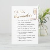 Pearls & Prosecco Raad het nummer bruidsspel Kaart (Staand voorkant)