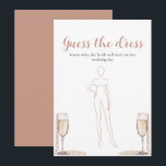 Pearls Prosecco Raad het Vrijgezellenfeest van de  Kaart<br><div class="desc">"Pearls Prosecco Guess The Dress" Vrijgezellenfeest Game is een grillige aanvulling op elk vrijgezellenfeest festiviteiten. Gasten nippen op Prosecco terwijl ze proberen details te raden over verschillende trouwjurken, van ontwerper tot silhouet. Lachen en levendige discussies volgen wanneer deelnemers hun mode-inzichten en voorkeuren delen. Dit interactieve spel bevordert een leuke en...</div>