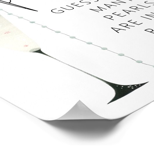 Pearls Prosecco raden hoeveel Vrijgezellenfeest sp Poster (Hoek)