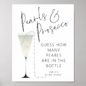 Pearls Prosecco raden hoeveel Vrijgezellenfeest sp Poster (Voorkant)