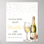 Pearls Prosecco raden hoeveel Vrijgezellenfeest sp Poster (Voorkant)