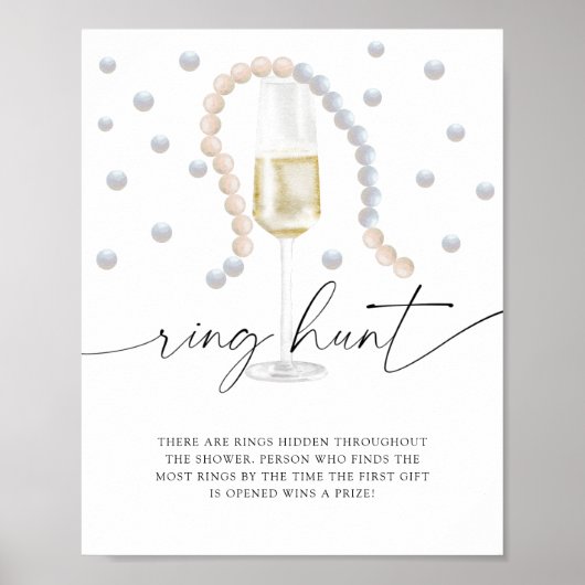 Pearls & Prosecco - ringjacht vrijgezellenfeest sp Poster (Voorkant)