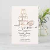  Pearls & Prosecco Seashell Cream Kaart (Staand voorkant)