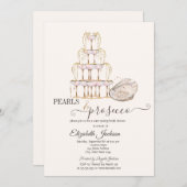  Pearls & Prosecco Seashell Cream Kaart (Voorkant / Achterkant)