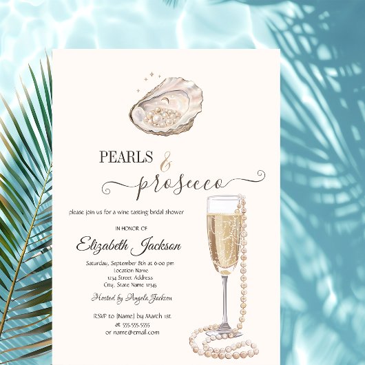  Pearls & Prosecco Seashell Cream Kaart